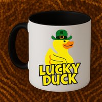 Lucky Duck Shamrock Rubber Ducky Funny St Patricks Day Mug