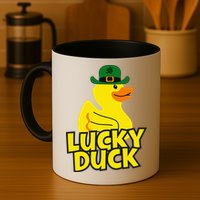 Lucky Duck Shamrock Rubber Ducky Funny St Patricks Day Mug