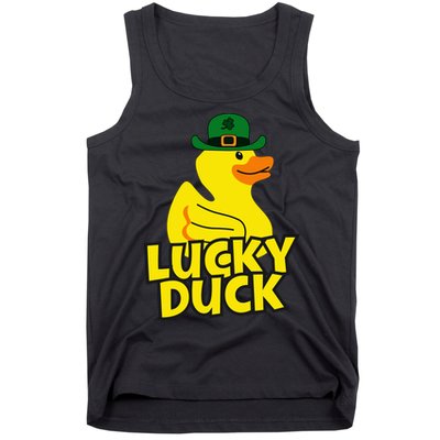 Lucky Duck Shamrock Rubber Ducky Funny St Patricks Day Tank Top