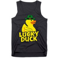Lucky Duck Shamrock Rubber Ducky Funny St Patricks Day Tank Top