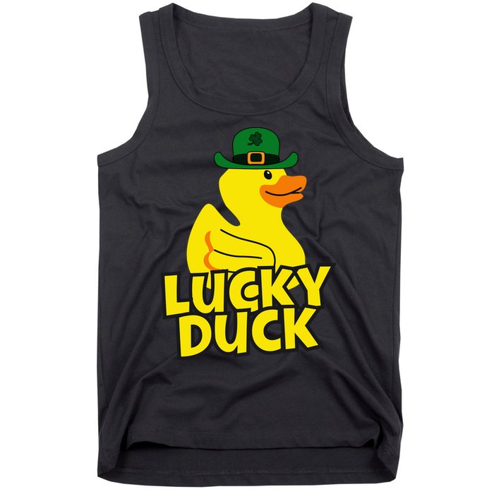 Lucky Duck Shamrock Rubber Ducky Funny St Patricks Day Tank Top