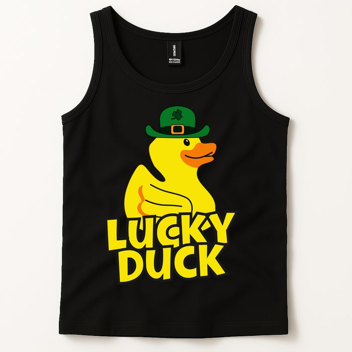 Lucky Duck Shamrock Rubber Ducky Funny St Patricks Day Tank Top