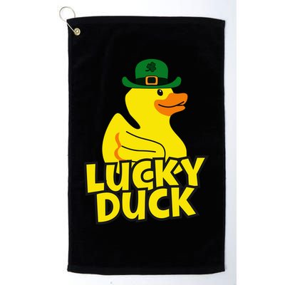 Lucky Duck Shamrock Rubber Ducky Funny St Patricks Day Golf Towel