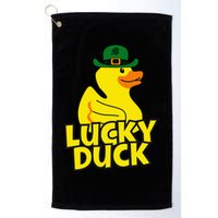 Lucky Duck Shamrock Rubber Ducky Funny St Patricks Day Golf Towel