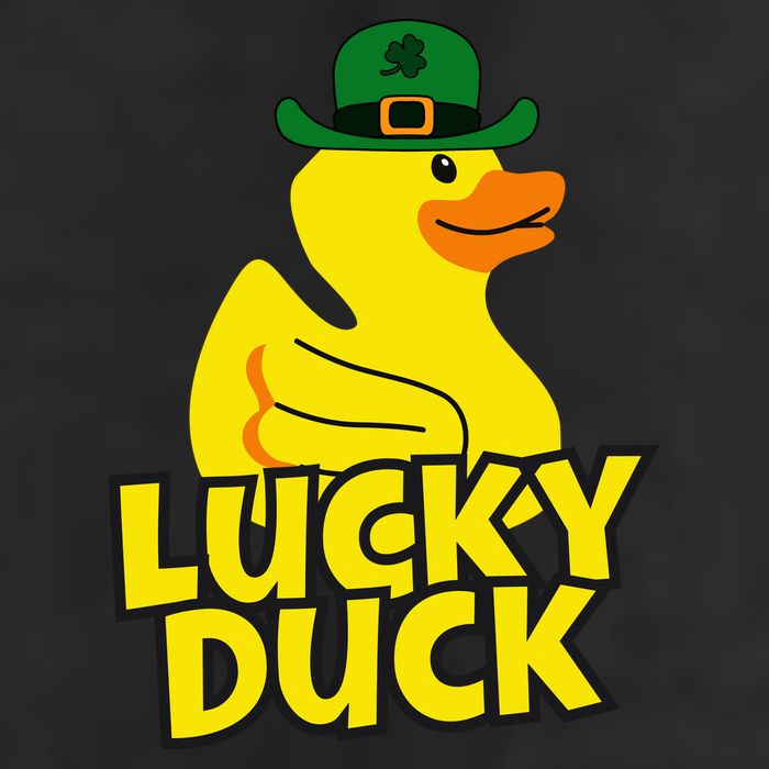 Lucky Duck Shamrock Rubber Ducky Funny St Patricks Day Golf Towel