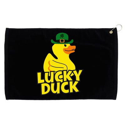 Lucky Duck Shamrock Rubber Ducky Funny St Patricks Day Grommeted Golf Towel