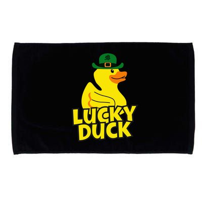 Lucky Duck Shamrock Rubber Ducky Funny St Patricks Day Microfiber Hand Towel