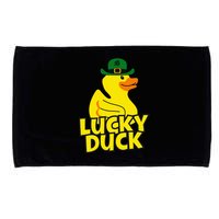 Lucky Duck Shamrock Rubber Ducky Funny St Patricks Day Microfiber Hand Towel