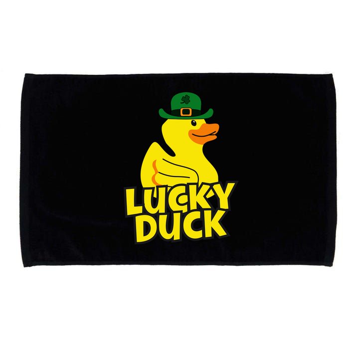 Lucky Duck Shamrock Rubber Ducky Funny St Patricks Day Microfiber Hand Towel