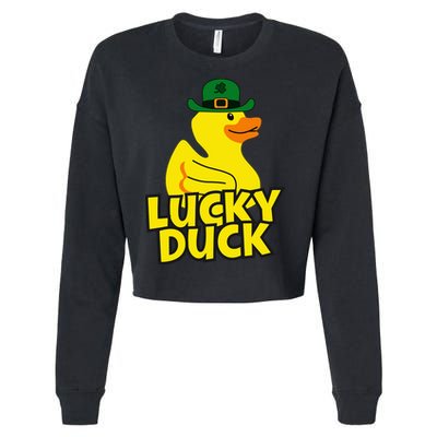 Lucky Duck Shamrock Rubber Ducky Funny St Patricks Day Cropped Pullover Crew