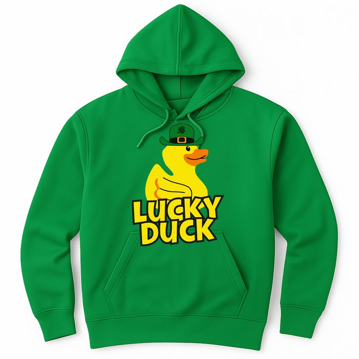 Lucky Duck Shamrock Rubber Ducky Funny St Patricks Day Hoodie