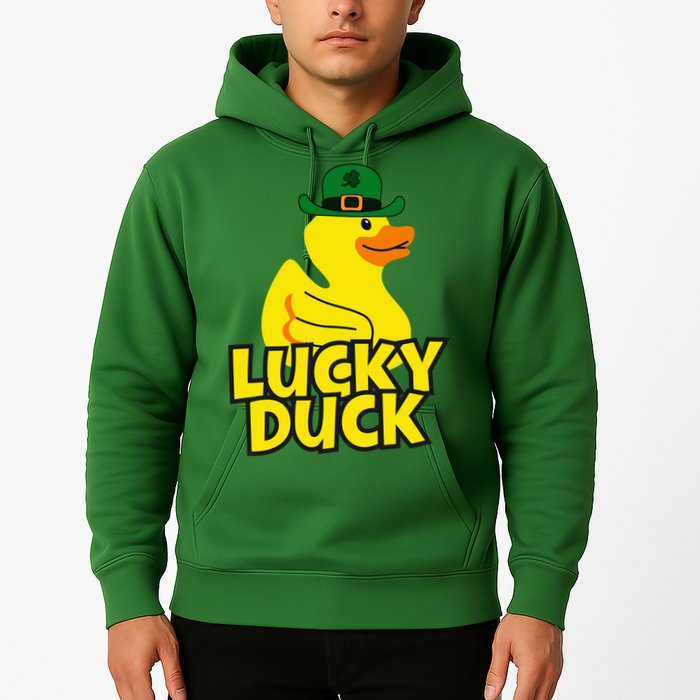 Lucky Duck Shamrock Rubber Ducky Funny St Patricks Day Hoodie