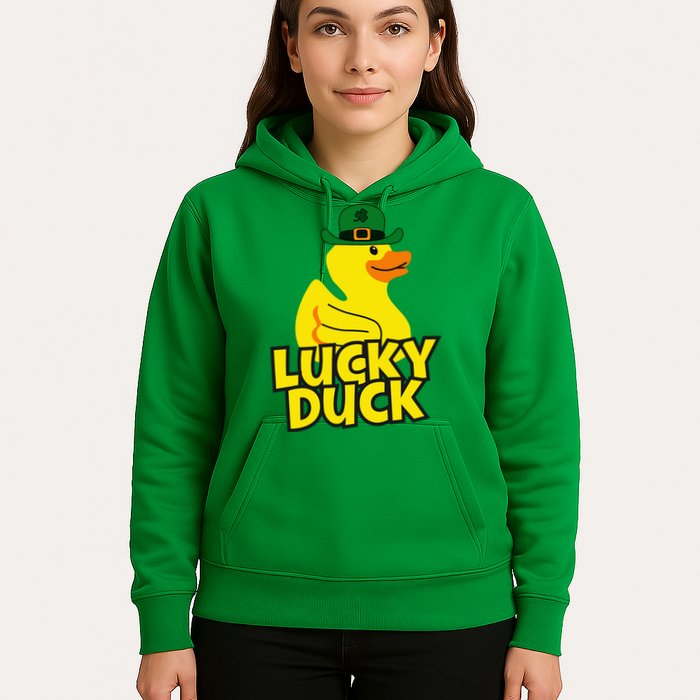Lucky Duck Shamrock Rubber Ducky Funny St Patricks Day Hoodie