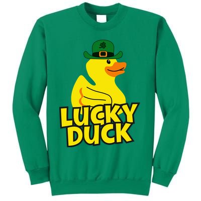 Lucky Duck Shamrock Rubber Ducky Funny St Patricks Day Sweatshirt