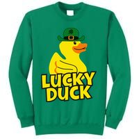 Lucky Duck Shamrock Rubber Ducky Funny St Patricks Day Sweatshirt