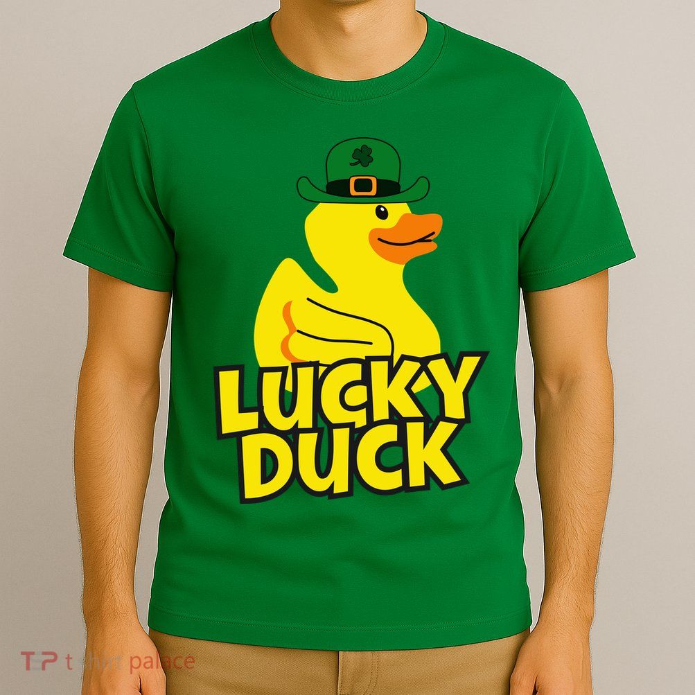 Lucky Duck Shamrock Rubber Ducky Funny St Patricks Day T-Shirt