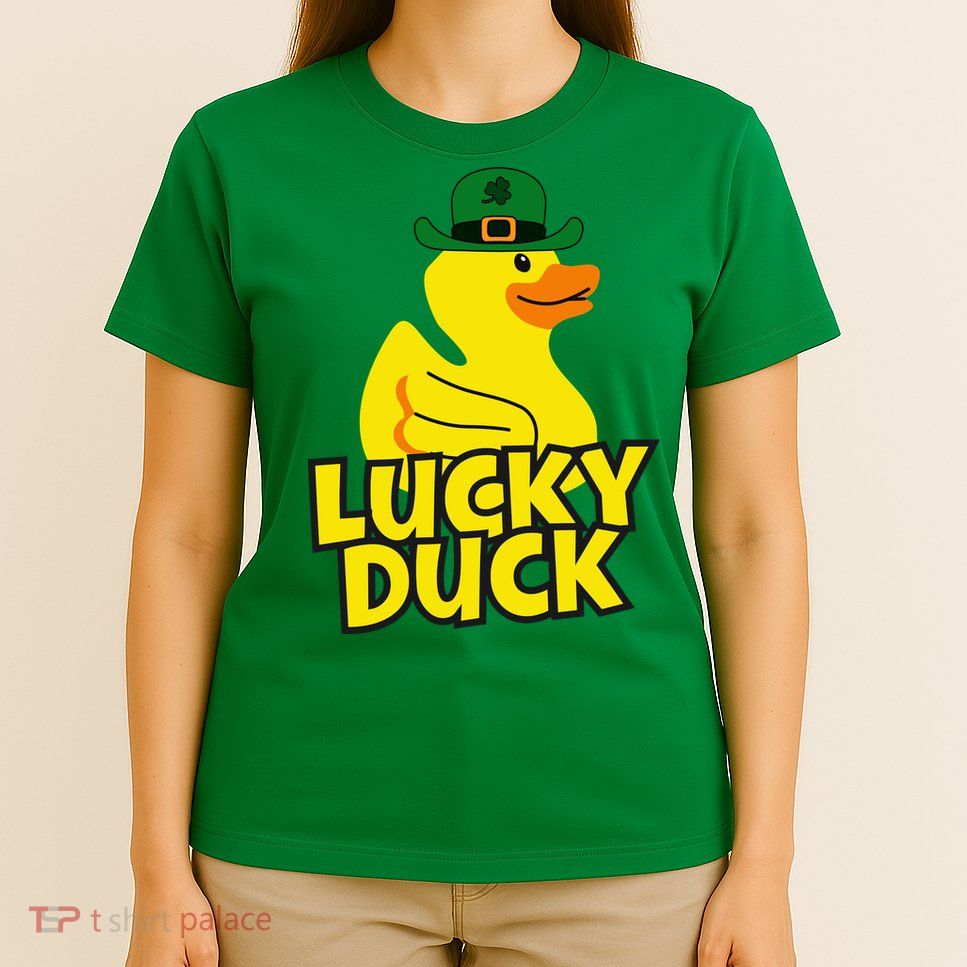 Lucky Duck Shamrock Rubber Ducky Funny St Patricks Day T-Shirt