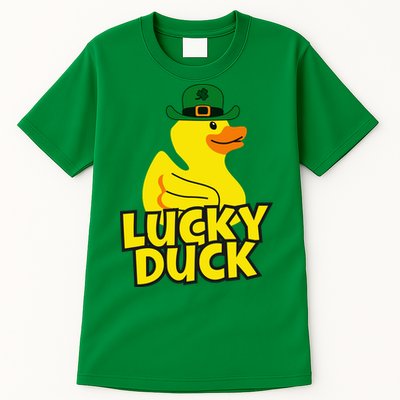 Lucky Duck Shamrock Rubber Ducky Funny St Patricks Day Tall T-Shirt