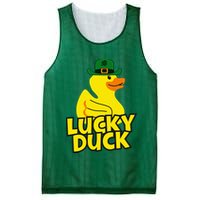 Lucky Duck Shamrock Rubber Ducky Funny St Patricks Day Mesh Reversible Basketball Jersey Tank