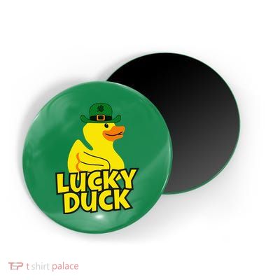 Lucky Duck Shamrock Rubber Ducky Funny St Patricks Day Magnet
