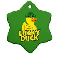 Lucky Duck Shamrock Rubber Ducky Funny St Patricks Day Ceramic Star Ornament