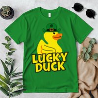 Lucky Duck Shamrock Rubber Ducky Funny St Patricks Day Premium T-Shirt