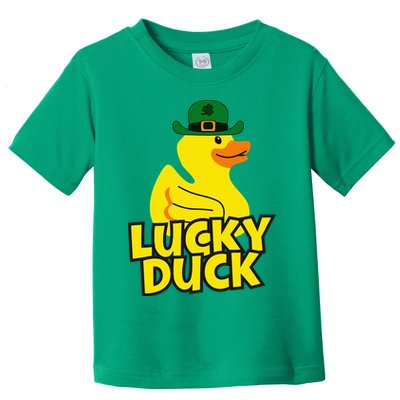 Lucky Duck Shamrock Rubber Ducky Funny St Patricks Day Toddler T-Shirt
