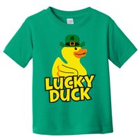 Lucky Duck Shamrock Rubber Ducky Funny St Patricks Day Toddler T-Shirt
