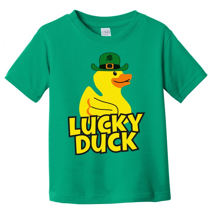 Lucky Duck Shamrock Rubber Ducky Funny St Patricks Day Toddler T-Shirt