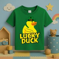 Lucky Duck Shamrock Rubber Ducky Funny St Patricks Day Toddler T-Shirt