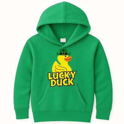 Lucky Duck Shamrock Rubber Ducky Funny St Patricks Day Kids Hoodie
