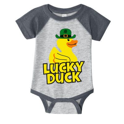 Lucky Duck Shamrock Rubber Ducky Funny St Patricks Day Infant Baby Jersey Bodysuit