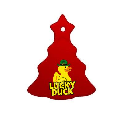 Lucky Duck Shamrock Rubber Ducky Funny St Patricks Day Ceramic Tree Ornament