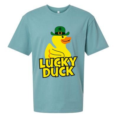 Lucky Duck Shamrock Rubber Ducky Funny St Patricks Day Sueded Cloud Jersey T-Shirt
