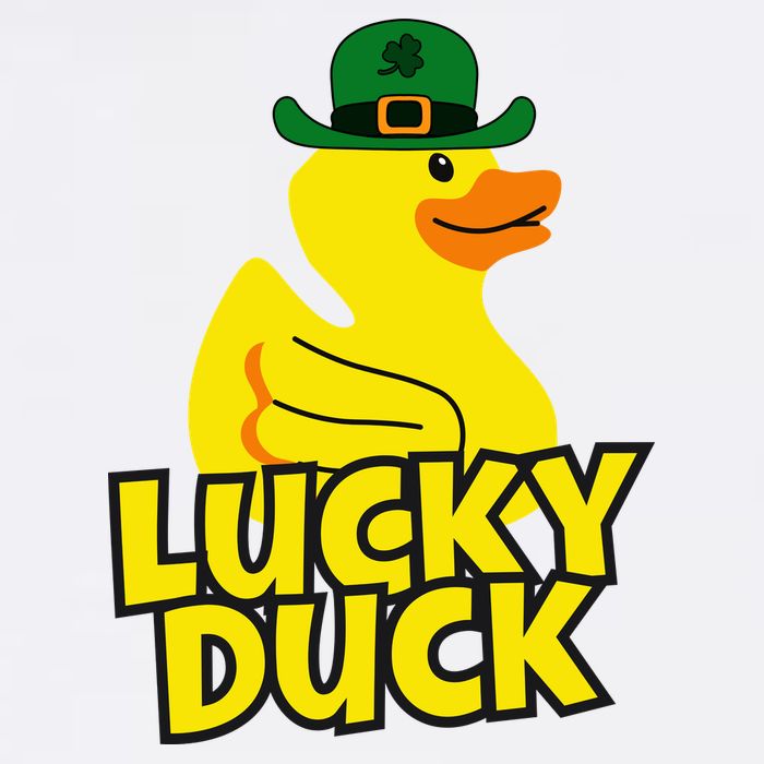 Lucky Duck Shamrock Rubber Ducky Funny St Patricks Day Garment-Dyed Sweatshirt