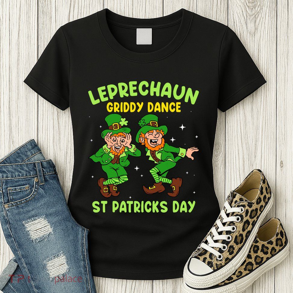 Leprechaun Dance St Patricks Day Funny Irish Womens T-Shirt