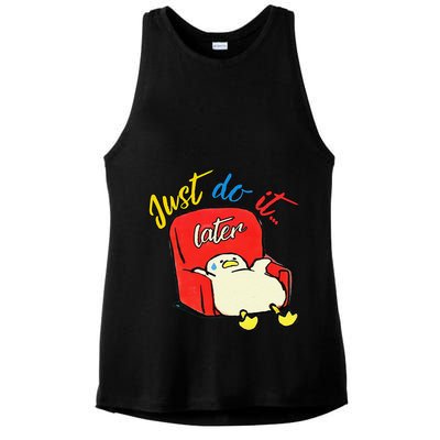 Lazy Duck Sit On The Sofa Do It Later Ladies PosiCharge Tri-Blend Wicking Tank