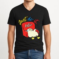 Lazy Duck Sit On The Sofa Do It Later V-Neck T-Shirt