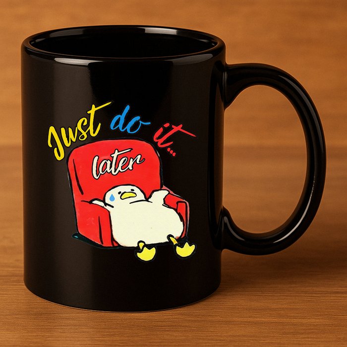 Lazy Duck Sit On The Sofa Do It Later 11oz C Handle Ceramic Mug