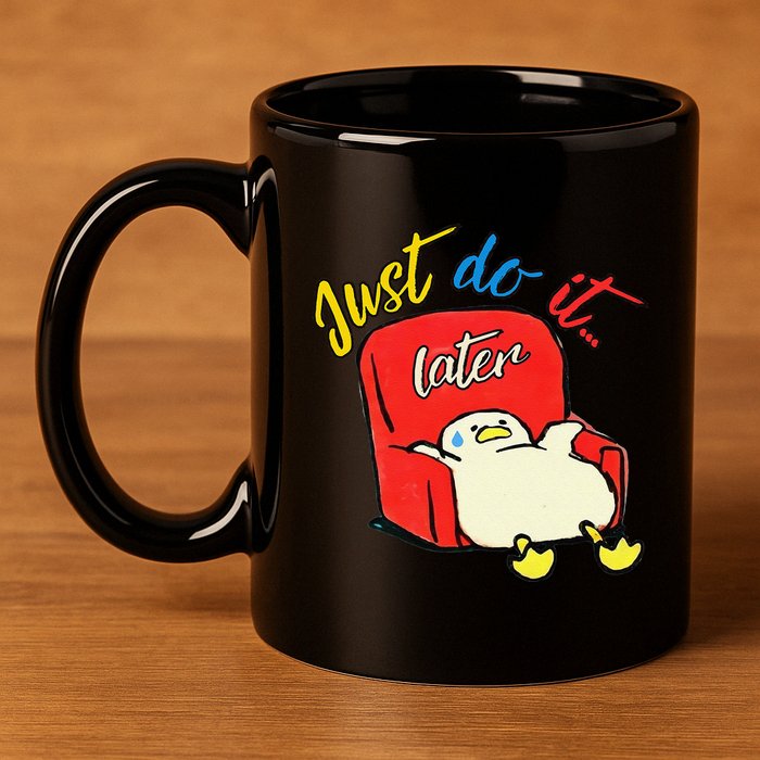 Lazy Duck Sit On The Sofa Do It Later 11oz C Handle Ceramic Mug