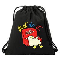 Lazy Duck Sit On The Sofa Do It Later Drawstring Bag