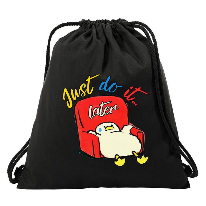 Lazy Duck Sit On The Sofa Do It Later Drawstring Bag