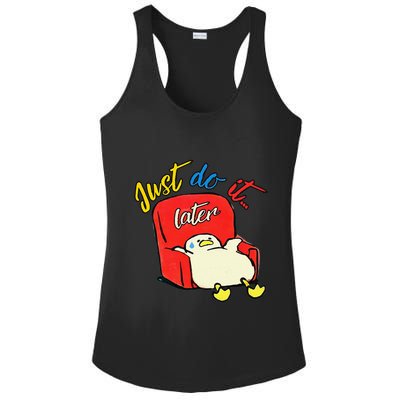 Lazy Duck Sit On The Sofa Do It Later Ladies PosiCharge Competitor Racerback Tank