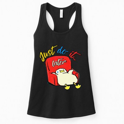 Lazy Duck Sit On The Sofa Do It Later Womens Tank Top