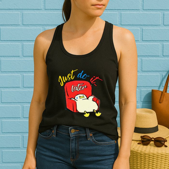 Lazy Duck Sit On The Sofa Do It Later Womens Tank Top