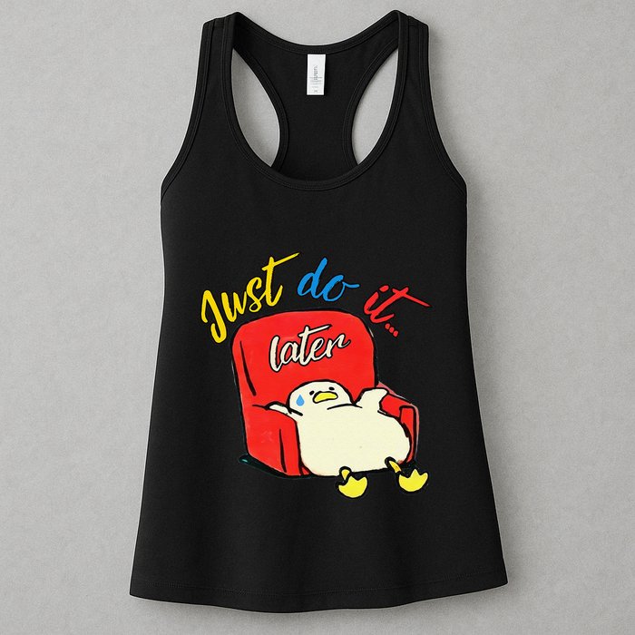 Lazy Duck Sit On The Sofa Do It Later Womens Tank Top