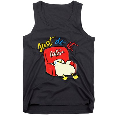 Lazy Duck Sit On The Sofa Do It Later Tank Top