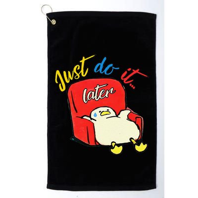 Lazy Duck Sit On The Sofa Do It Later Golf Towel