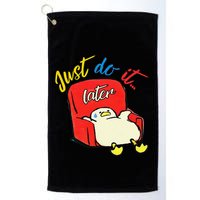 Lazy Duck Sit On The Sofa Do It Later Golf Towel