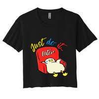 Lazy Duck Sit On The Sofa Do It Later Crop Top